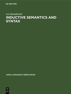 cover image of Inductive Semantics and Syntax